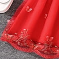thumbnail image 4 of vigerkar Toddler Girl Butterfly Dress Sleeveless Flowers Butterfly Summer A-line Dress Tulle Princess Dress for Infant (Red, 6-7 Years), 4 of 5
