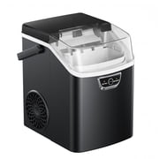 SIMZLIFE Countertop Nugget Ice Maker 33Lbs/24H, 5-Min Ice Cycle, Self-Cleaning, Portable Ice Machine with Basket & Scoop, Black
