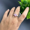 thumbnail image 2 of 2.6Ct Heart Cut Pink Sapphire Lab Created Diamond Ring, Vintage Style Pink Heart shaped Engagement Ring For Her, Anniversary Gift For Her, 2 of 3