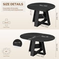 thumbnail image 3 of Hawsaiy 43.3-59 in Extendable Oval Dining Table for 4-6, Space-Saving Round Kitchen Table with Hidden Leaf Storage & Bottom Shelf for Small Space, Black, 3 of 10