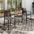 thumbnail image 4 of Gymax Outdoor Counter Height Bar Stools Set of 2 w/ Back Armrest & Footrest, 4 of 8