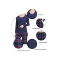 thumbnail image 2 of GLOBAL Women's Flannel Pajama Sets Knit Top Flannel Pants Sleepwear Long-Sleeve Top & Bottom, Size S-3XL, 2 of 5