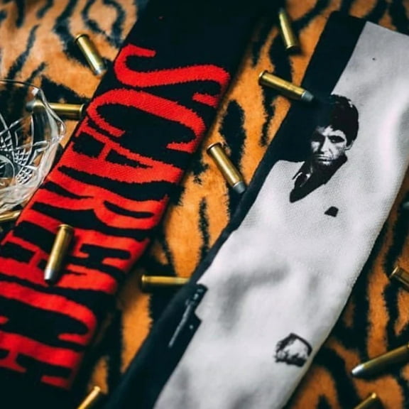 ODD SOX, Movies, Scarface Tony Montana, Novelty Crew Socks, Crazy Cool Fun Dress