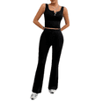 thumbnail image 2 of LYMAYTER Women Sports 2-Piece Sets Casual Tank Top Long Pants Yoga Outfits Solid Slim Tracksuit Sets S-XL, 2 of 9