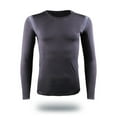 thumbnail image 2 of Fall Shirts for Men Men Fashion Elastic Slim Breathable Thermal Underwear Mesh Sweatshirt Top Blouse, 2 of 8