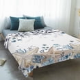 thumbnail image 4 of Blue Beige Coastal Blanket Soft Cozy Warm Throw Blanket for Couch, Plush Fuzzy Flannel Fleece Blankets for Sofa, Beach Starfish Summer Eucalyptus Bed Blankets Lightweight Gifts for Women, 50"x60", 4 of 9