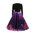 thumbnail image 4 of Vestido vintage de mujer de manga larga con escote en V para Navidad de los años 50, para fiestas de noche, bailes de casa, playa, de invierno, festivo, de verano, para mujer, tallas, 4 of 5