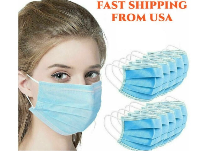 Breathable three Layer 50 Pieces Disposable Anti Dust Blue 