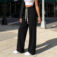 thumbnail image 4 of Womens Work Pants Fashion Women Casual High Waist Loose Straight Solid Pants Suit Wide Leg Pants Black Free Size, 4 of 6