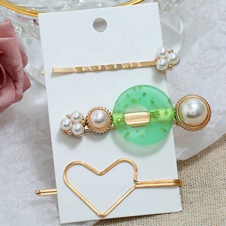 Akoada 2019 Pearl Hair Clip Barrettes Resin Alloy Fashion