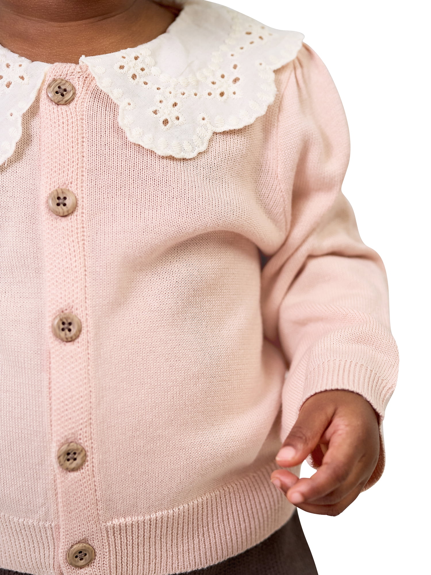 Modern Moments by Gerber Baby Girl Eyelet Collar Sweater, Sizes 0/3 Months - 24 Months