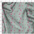 thumbnail image 5 of Soimoi Tissu en Voile de Coton Vert Imprimé Baies Rouges & Rayures Florales Tissu au Mètre 42 Pouces de Large, 5 of 5
