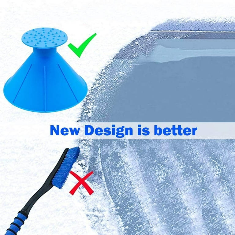 DoBThing Round Windshield Ice Scraper, Magic Cone-Shaped Car Windshield Ice  Scraper Funnel Car Snow Removal Shovel Tool as Gift for Christmas 4Pack