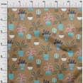 thumbnail image 3 of oneOone Polyester Spandex Brown Fabric Flower Pots Motif Sewing Material Print Fabric By The Yard 56 Inch Wide, 3 of 4