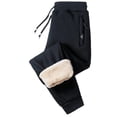 thumbnail image 2 of Fleece Lined Sweatpants for Women and Men Winter Warm Thermal Pants Sherpa Lined Athletic Joggers Pants with Zipper Pockets Black L, 2 of 7