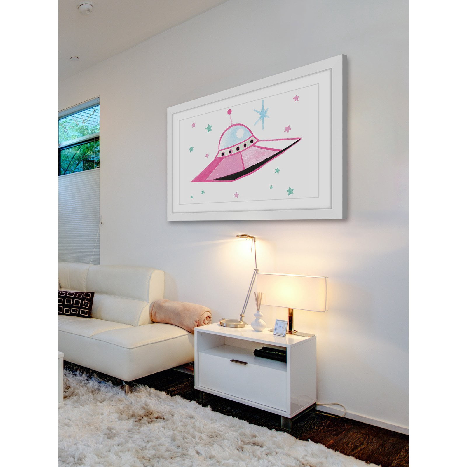 Marmont Hill "Ufo" By Molly Rosner Framed Painting Art Print, 24.0" x 1.5"