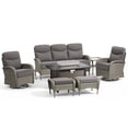 thumbnail image 7 of Unnifurnzi 7 Pieces Patio Furniture with Fire Pit-6'' Thick Cushions Outdoor Furniture with Swivel Rocker Chairs Couch and Ottoman Wicker Patio Furniture for Deck Porch Garden Poolside-Gray/Gray, 7 of 7