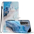 thumbnail image 6 of Nalacover Wallet Case for Samsung Galaxy S21 with Painting Pattern PU Leather Magnetic Kickstand Flip Folio Cover, Card Slots Holder Soft Silicone Shockproof Protective Case, Blue Marble, 6 of 8