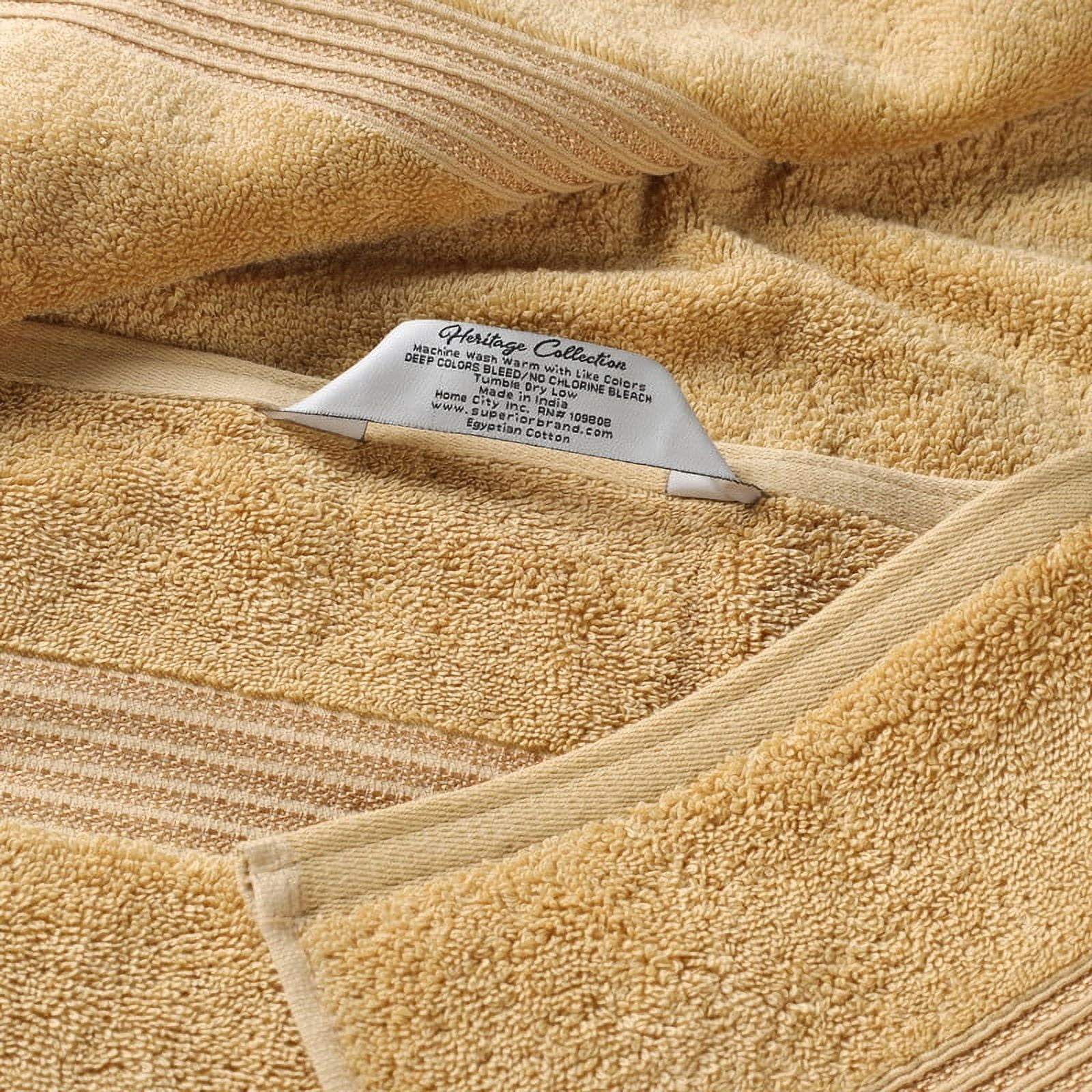 Superior Egyptian Cotton Absorbent 8-Piece Gold Towel Set