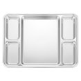 thumbnail image 1 of Shisuyan Assiette Compartiments Divisés en Acier Inoxydable Argent 1Ensemble 11X8.3X0.8In, 1 of 8