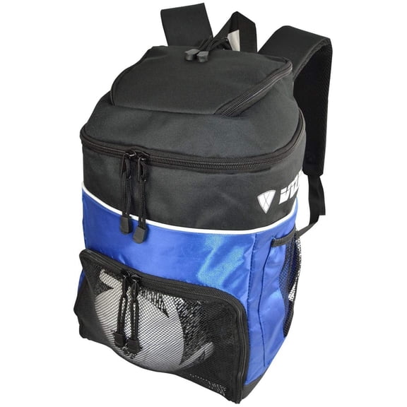 Vizari Titan Soccer Backpack With Ball Compartment and Vented Ball Pocket and Mesh Side Cargo Pockets for Adults and Teens(Royal)
