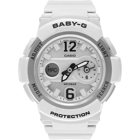 Casio Women's Stainless Steel Resin BGA-210-7B4 Baby-G Dual Time Analog Digital Dial Strap Dress Watch