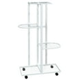 thumbnail image 3 of vidaXL 17.3"x9.1"x39.4" 4-Tier Black Iron Plant Stand with Wheels, 3 of 30
