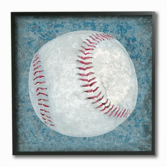 The Kids Room by Stupell Grunge Sports Equipment Baseball Framed Giclee Texturized Art, 12 x 1.5 x 12