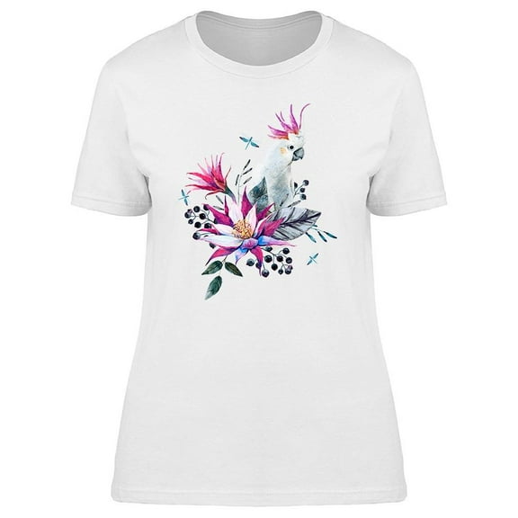 Cockatoo Floral Arrangement Tee Women's -Image by Shutterstock