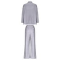 thumbnail image 5 of JGGSPWM Womens Two Piece Outfits Striped Side Button Blazer and Pants with Pockets Sets Business Casual Pant Suits Set Gray XXL, 5 of 8