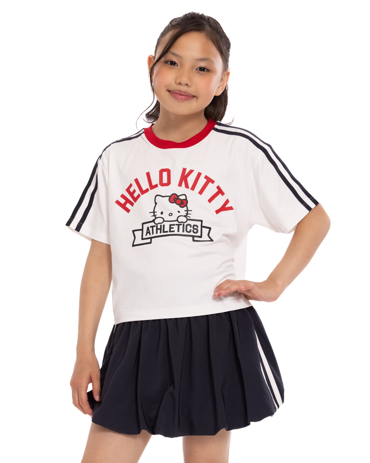 Hello Kitty Girls Active Graphic Jersey with Short Sleeves, Sizes 4-12