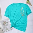 thumbnail image 5 of WREESH Womens Fashion T-Shirts Summer Comfortable Round Neck Printing Short Sleeve Tops Blouse T-Shirt Pullover Light Blue, 5 of 6