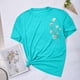 thumbnail image 5 of Fiudx Ofertas Relámpago Moda Mujer Verano Cómodo Cuello Redondo Impresión Manga Corta Tops Blusa Camiseta, 5 of 6