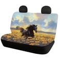 thumbnail image 2 of Uourmeti Car Seat Covers Easy to Install Polyester Fabric, Compatible with Automotive Seats Sedan Seats, for Truck Sedans, Black Horse Sunflower Print, 2 of 10