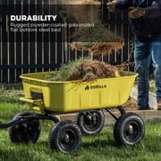 Gorilla Carts 8 Cu Ft Steel Dump Cart with Quick-Release - 1200 lb Capacity - Yellow