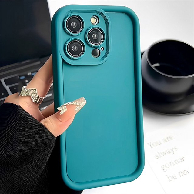 ML For iPhone 15pro 14 13 12 pro Max XS MAX XR XS X 15Plus 14plus phone case solid color anti drop soft silicone protective case