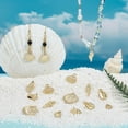 thumbnail image 4 of 16 colgantes de aleación chapados en oro de 18 quilates con temática marina (8 estilos diferentes) para crear collares y joyas., 4 of 9
