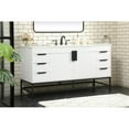 thumbnail image 2 of Elegant Decor Eugene 60" Aluminum MDF Single Bathroom Vanity in White, 2 of 8