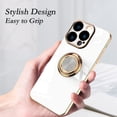 thumbnail image 2 of for iPhone 14 Pro Case with Ring Holder, 360 Rotatable Magnetic Kickstand Support Car Mount Slim Shockproof for Women Men Protective Phone Case for iPhone 14 Pro 6.1", Milky White/Gold, 2 of 8