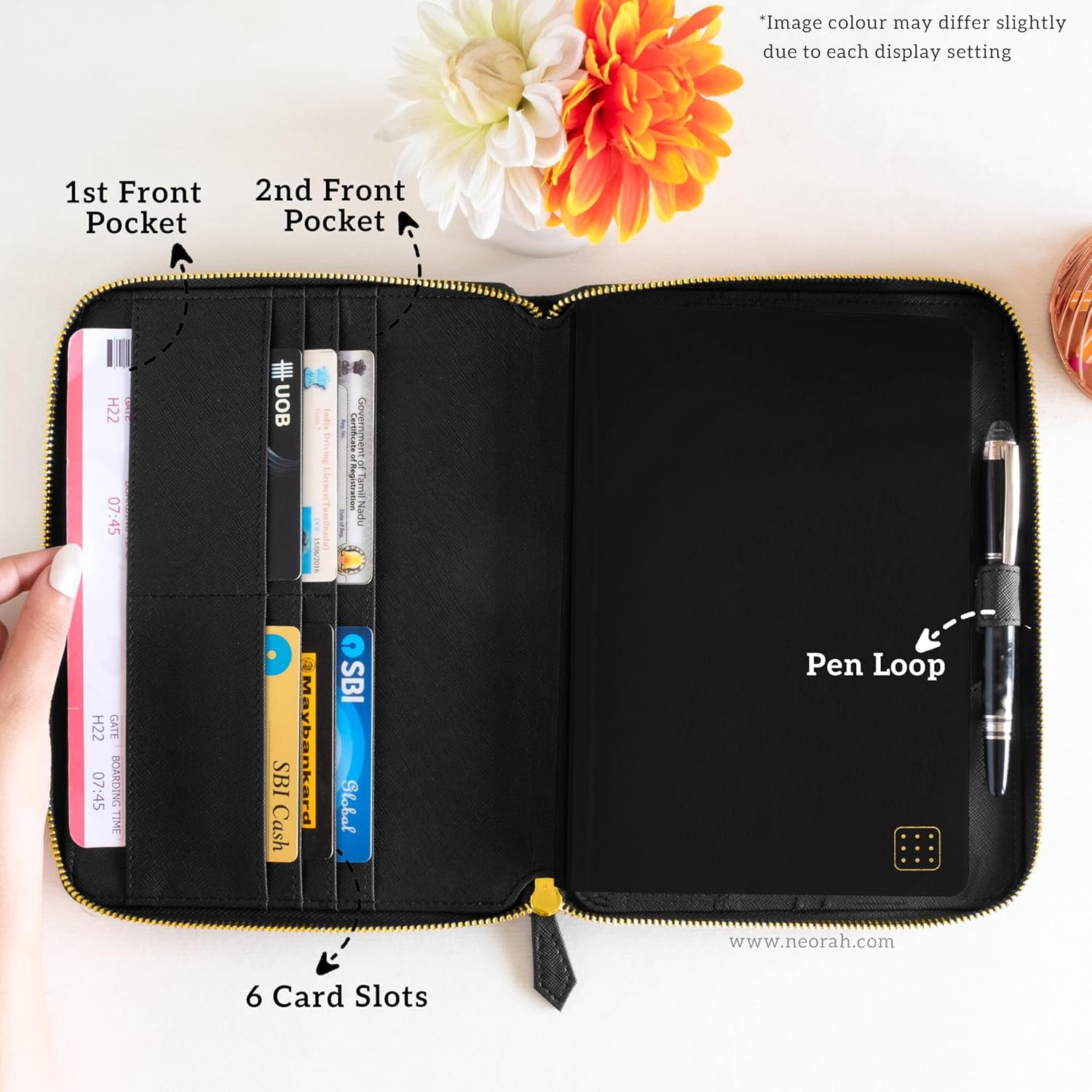 A5 Travel Journal Notebook Organizer with Dot Grid Insert - Vegan Leather Sleeve for Office Diary Planner