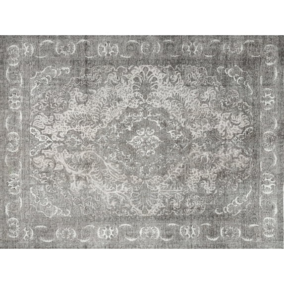 Ahgly Company Indoor Rectangle Contemporary Granite Gray Abstract Area Rugs, 7' x 9'
