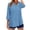 Sky Blue, variant on Dvprdro Womens 3/4 Sleeve V Neck Tops Embroidered Cotton Linen Blouses Vacation Going Out Tops Blue M