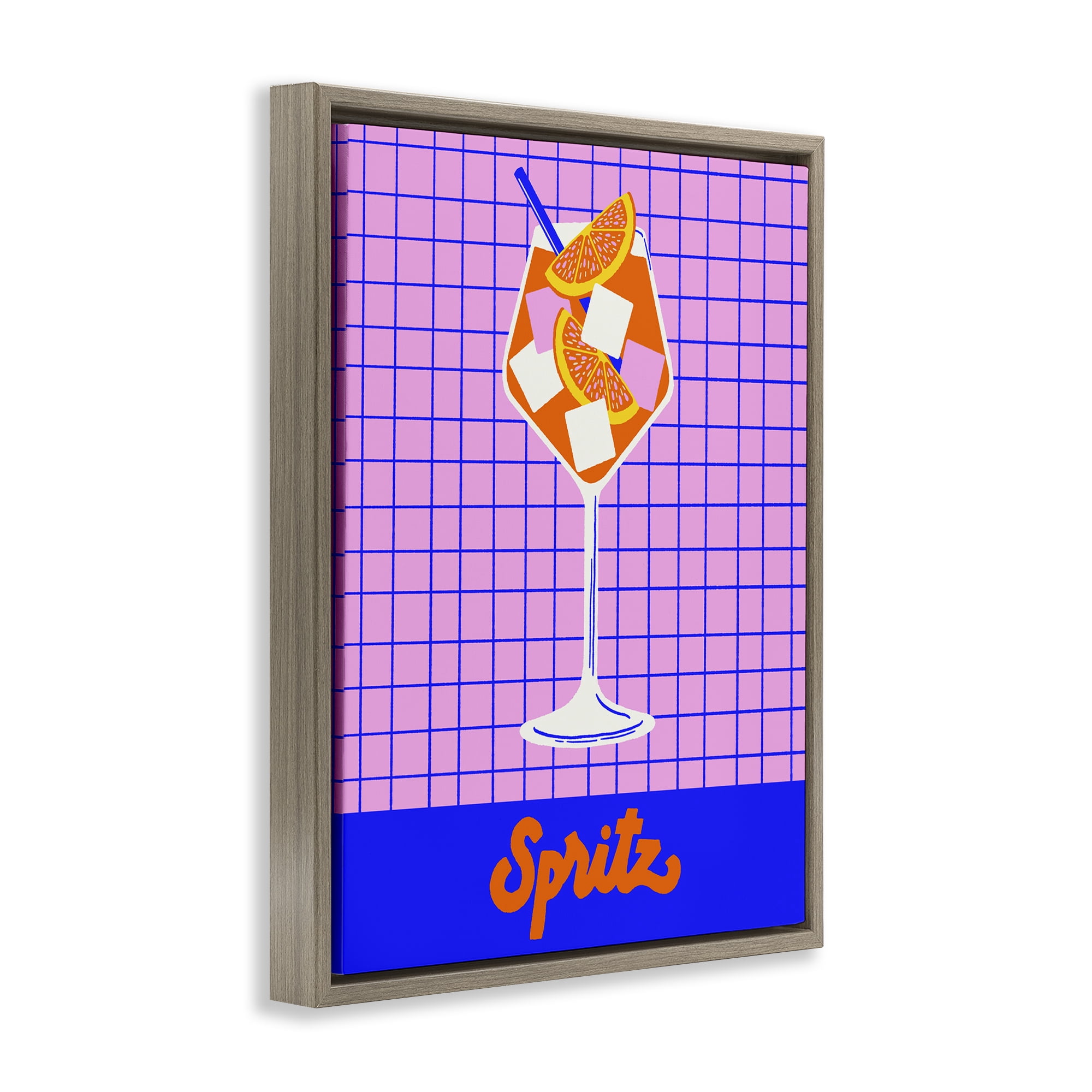 Stupell Industries Colorful Summer Spritz Drink Brown Framed Floater Canvas Wall Art, design by Indira Prieto | IndySign