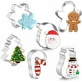 thumbnail image 1 of 6 Piece Christmas Cookie Cutter Holiday Cookie Cutter Shapes For Baking, 1 of 5