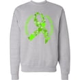 thumbnail image 2 of Inktastic Lymphoma Awareness Lime Ribbon Made of Hearts Adult Sweatshirt, 2 of 4