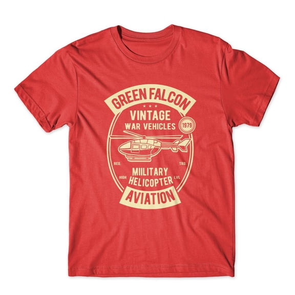 Mighty Circus Green Falcon Military Aviation T-Shirt 100% Cotton Premium Tee NEW - Red, Extra Large