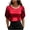 A Red, variant on Women's Round Neck Short Sleeve Top Casual Solid Color Blouse Soft Polyester