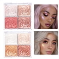 thumbnail image 4 of Professional Face Highlighter Makeup Facial Powder Waterproof Pigment Powder Palette, 4 of 5