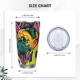 thumbnail image 4 of Picia Colorful Pug Pattern 20 oz Tumbler Stainless Steel Vacuum Insulated Coffee Ice Cup Double Wall Travel Flask Dual Lid Water Bottle, Eco-friendly Car Cup, 4 of 8