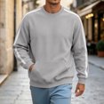 thumbnail image 4 of qafoshin Mens Trendy Patchwork Sweatshirt Crew Neck Long Sleeve Shirts Fall Winter Casual Loose Pullover Tops with Pocket, 4 of 6